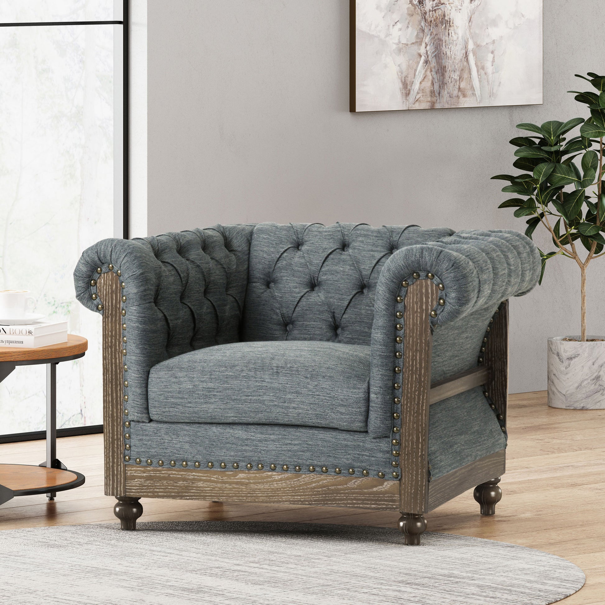 Club Chair Charcoal Fabric