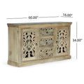 3 Drawer Sideboard Antique White Wood