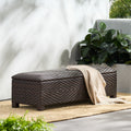 Santiago Pe Wicker Storage Bench Brown Multi Rattan