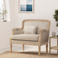 Club Chair Beige Brown Fabric