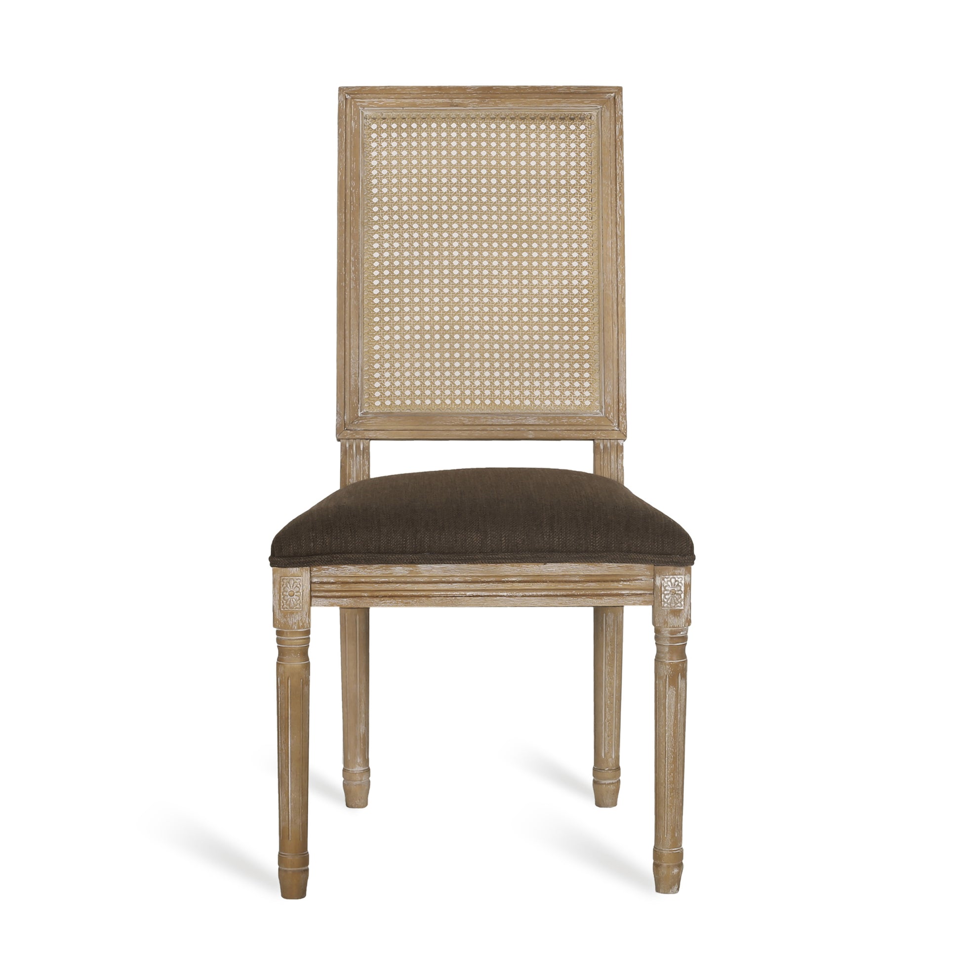 Dining Chair Brown Fabric