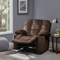 Luxurious Manual Recliner Chair In Chocolate With Skin Friendly Fabric And Dual Cup Holders Chocolate Fabric