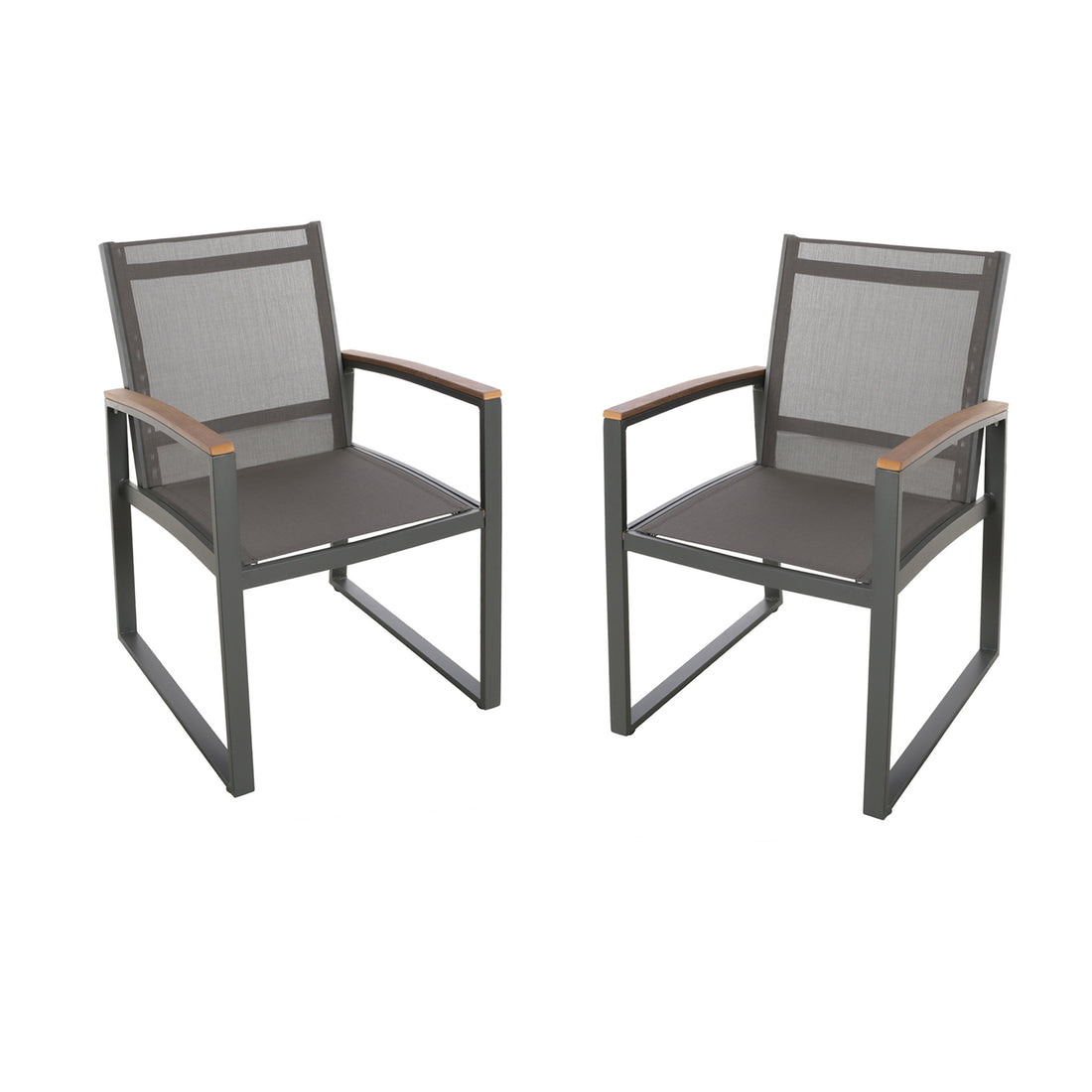 Glasgow Dining Chair Set Of 2 Grey Aluminum