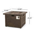 40,000 Btu Outdoor Lightweight Concrete Gas Burning Fire Pit By 32