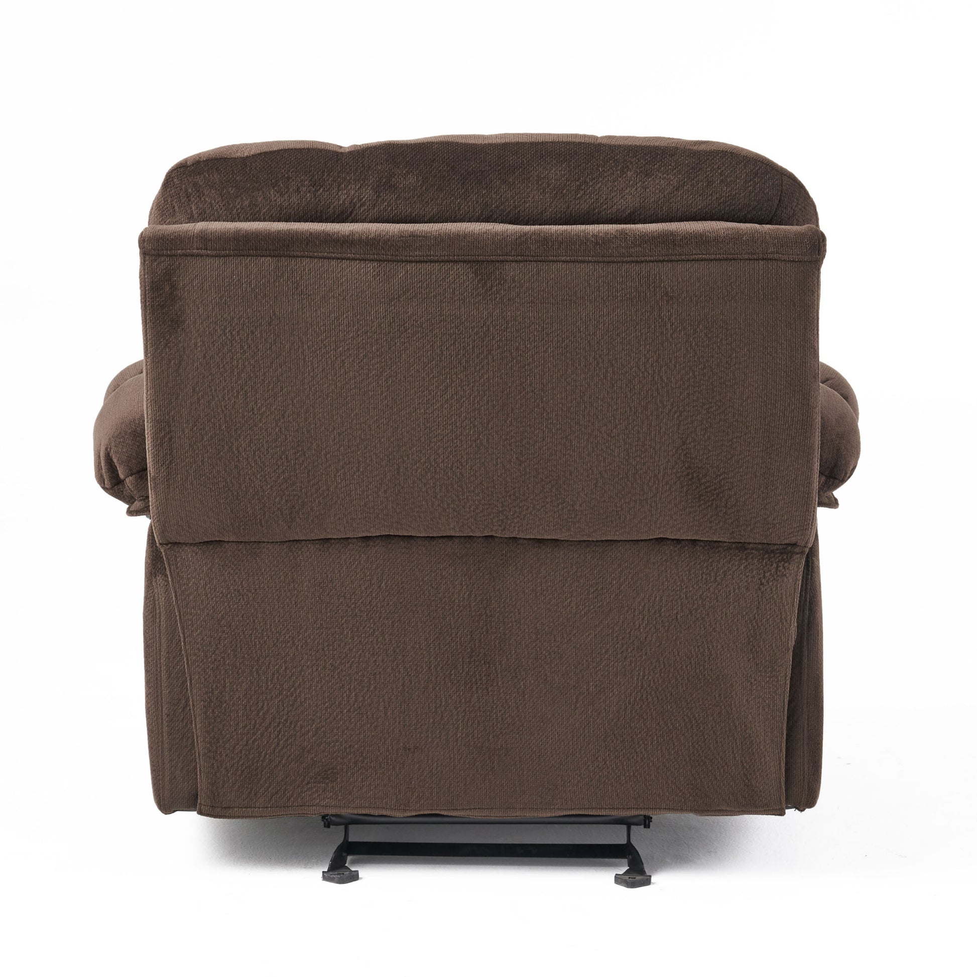 Luxurious Manual Recliner Chair In Chocolate With Skin Friendly Fabric And Dual Cup Holders Chocolate Fabric