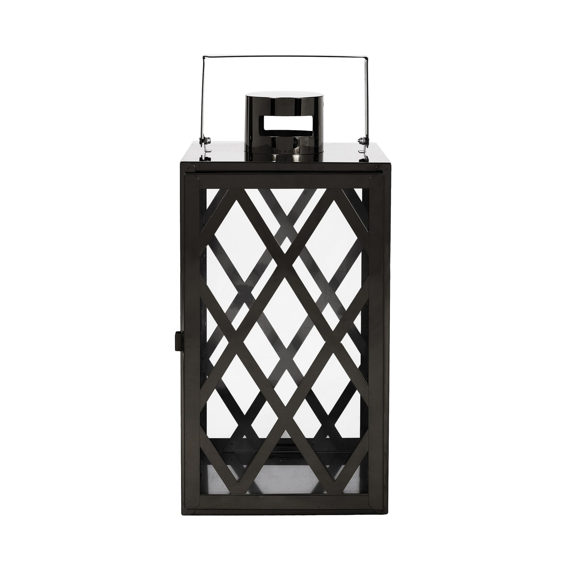 Anton 14"H Stainless Steel Lantern Black Stainless Steel