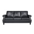 3 Seater Sofa Black Faux Leather 3 Seat