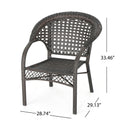 Figi Pe Wicker Fanback Stacking Chair,1Pc Brown Multi Iron