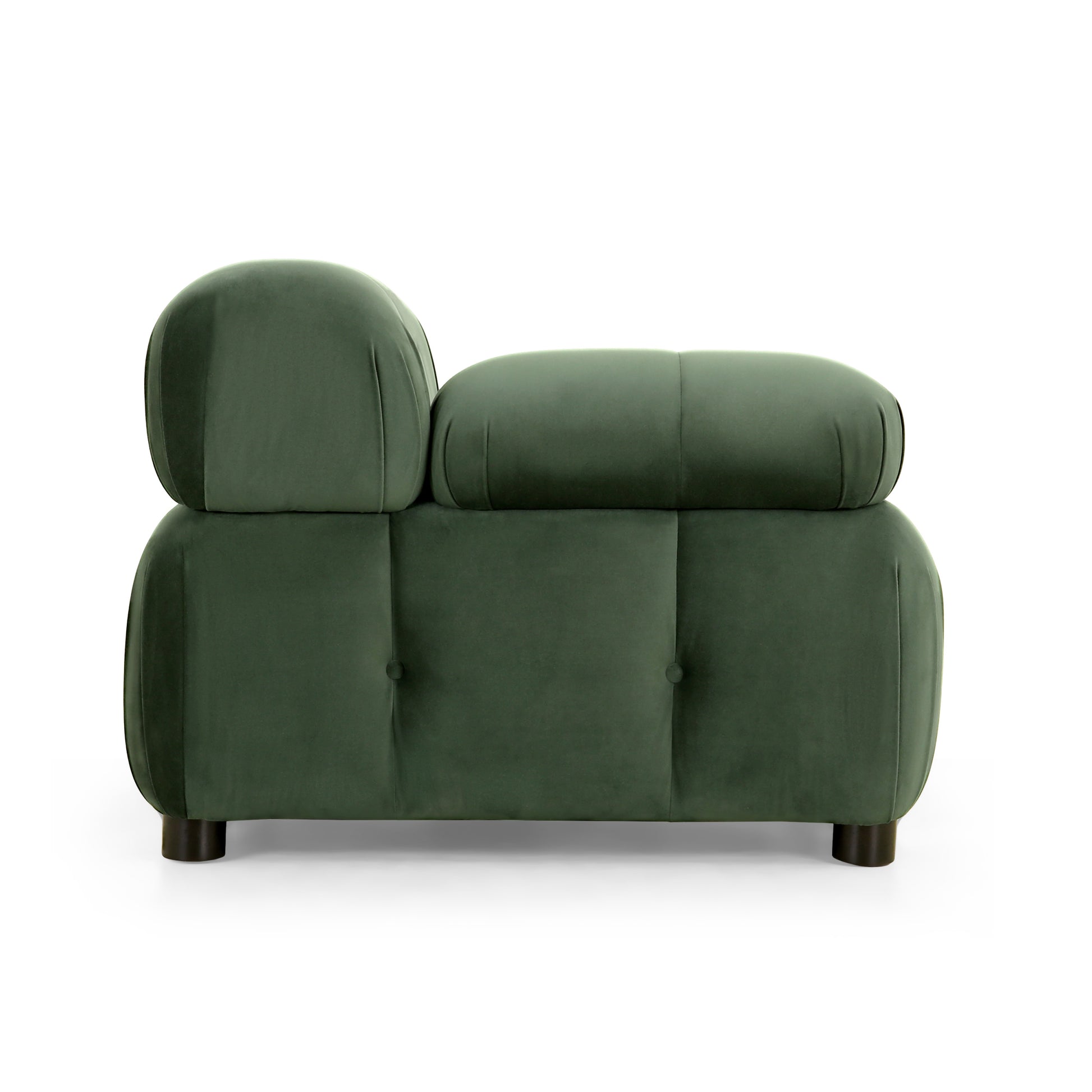 Sectional Modular Sofa L Retro Green Velvet 1 Seat