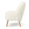 Club Chair White Faux Fur