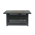 Rectangular Iron Fire Pit 30 000Btu Black Iron