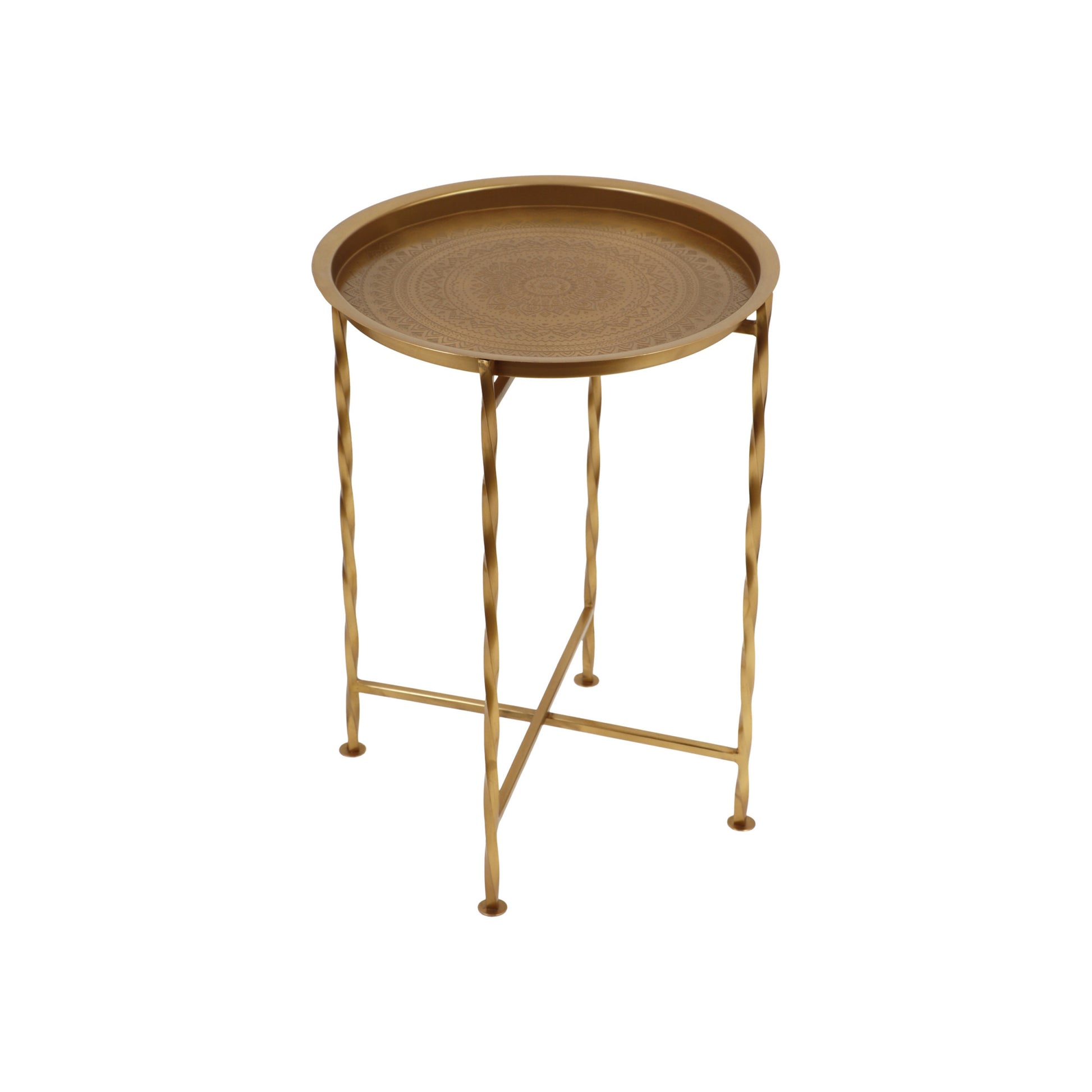 Cb Tray Table Gold Iron