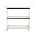 Bar Cart Clear Rattan Metal