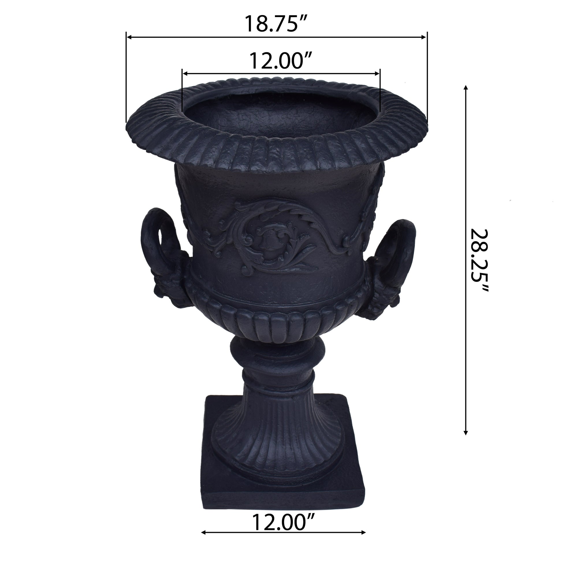 Mgo Garden Urn Planter Black Magnesium Oxide