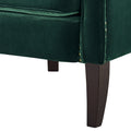 Rosco Velvet Wingback Chair Emerald Green Faux Leather