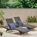 Salem Pe Wicker Chaise Lounge With Arm Grey Rattan