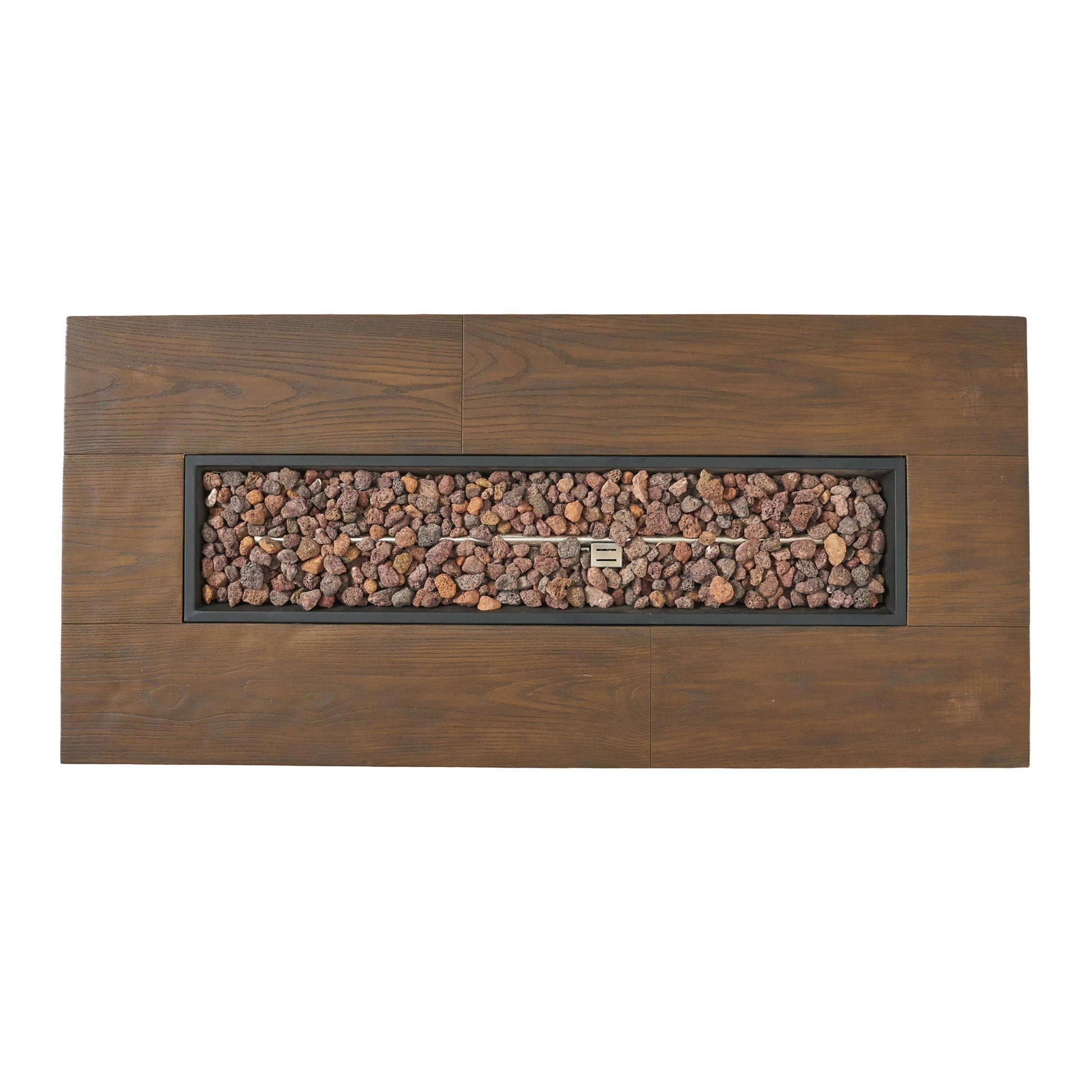 Anchorage 56 Wood Rectangular Mgo Fire Table Brown 50,000 Btu Brown Magnesium Oxide