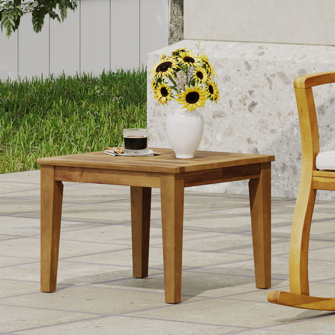 Hampton Wood Side Table Natural Wood