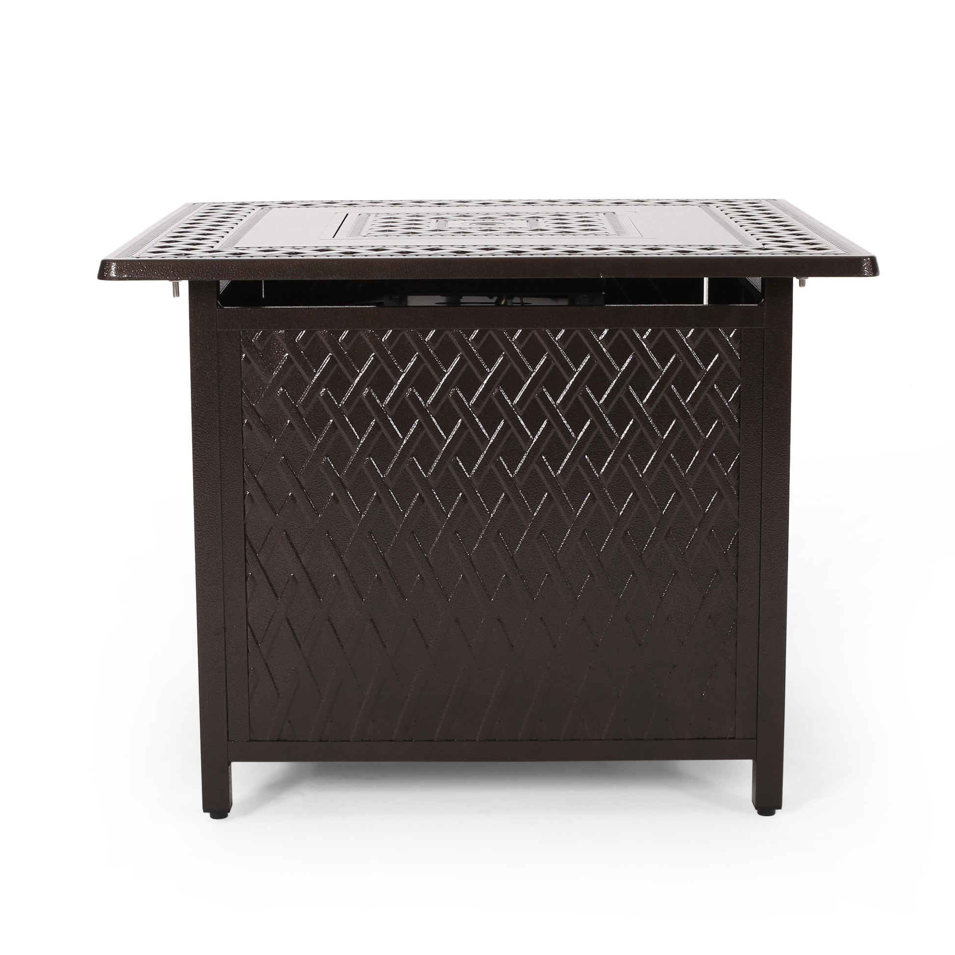 Amherst 32" Square Firepit 37,000 Btu Bronze Metal Aluminium