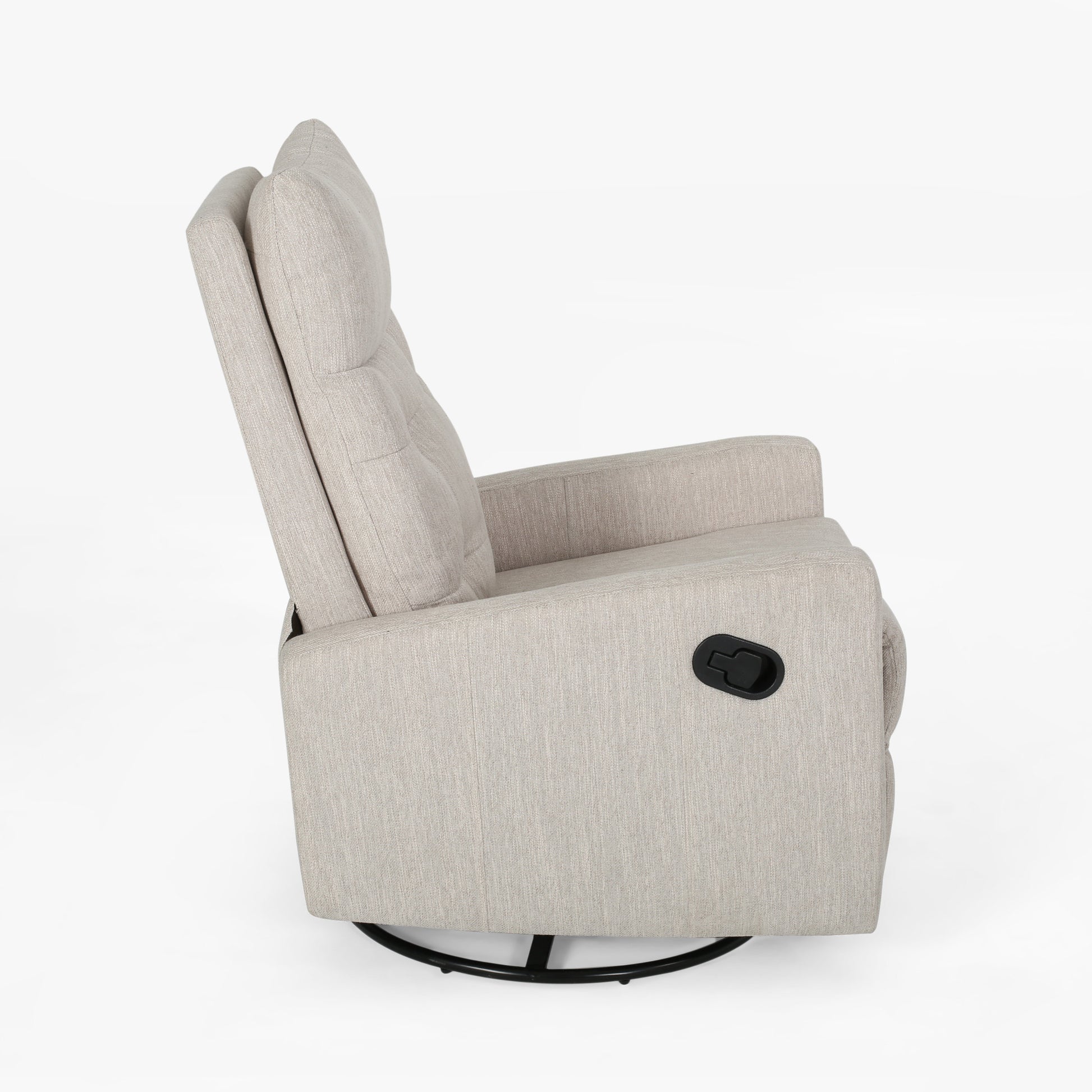 Glider Swivel Recliner Chair Beige Fabric