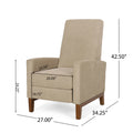 27'' Wide Wood Hand Manual Club Recliner Sand Fabric