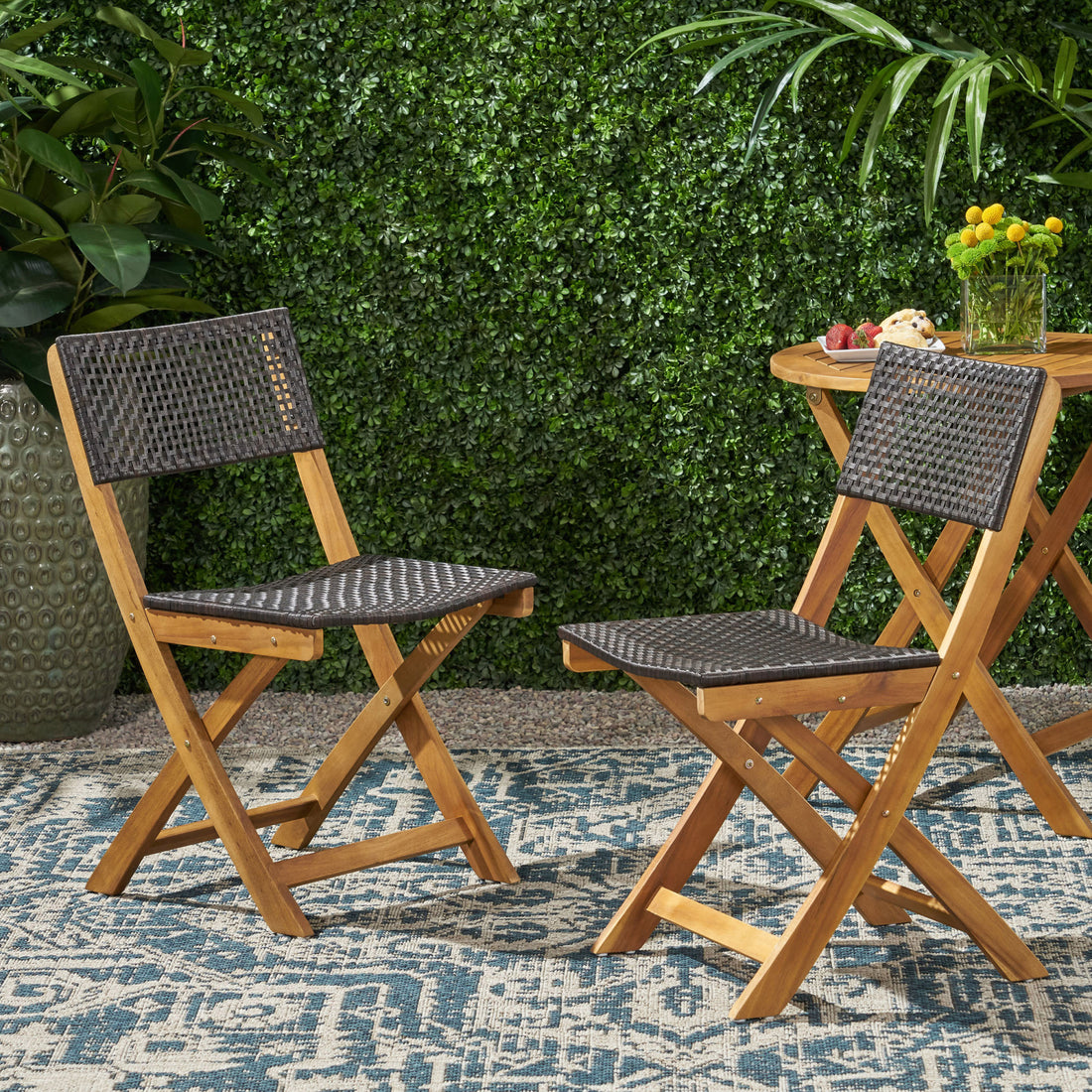 Hillside Bistro Chair,Set Of 2 Brown Wood