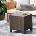 Puerta Accent Table Brown Pe Rattan Iron
