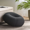 Knited Pouf Dark Grey Cotton
