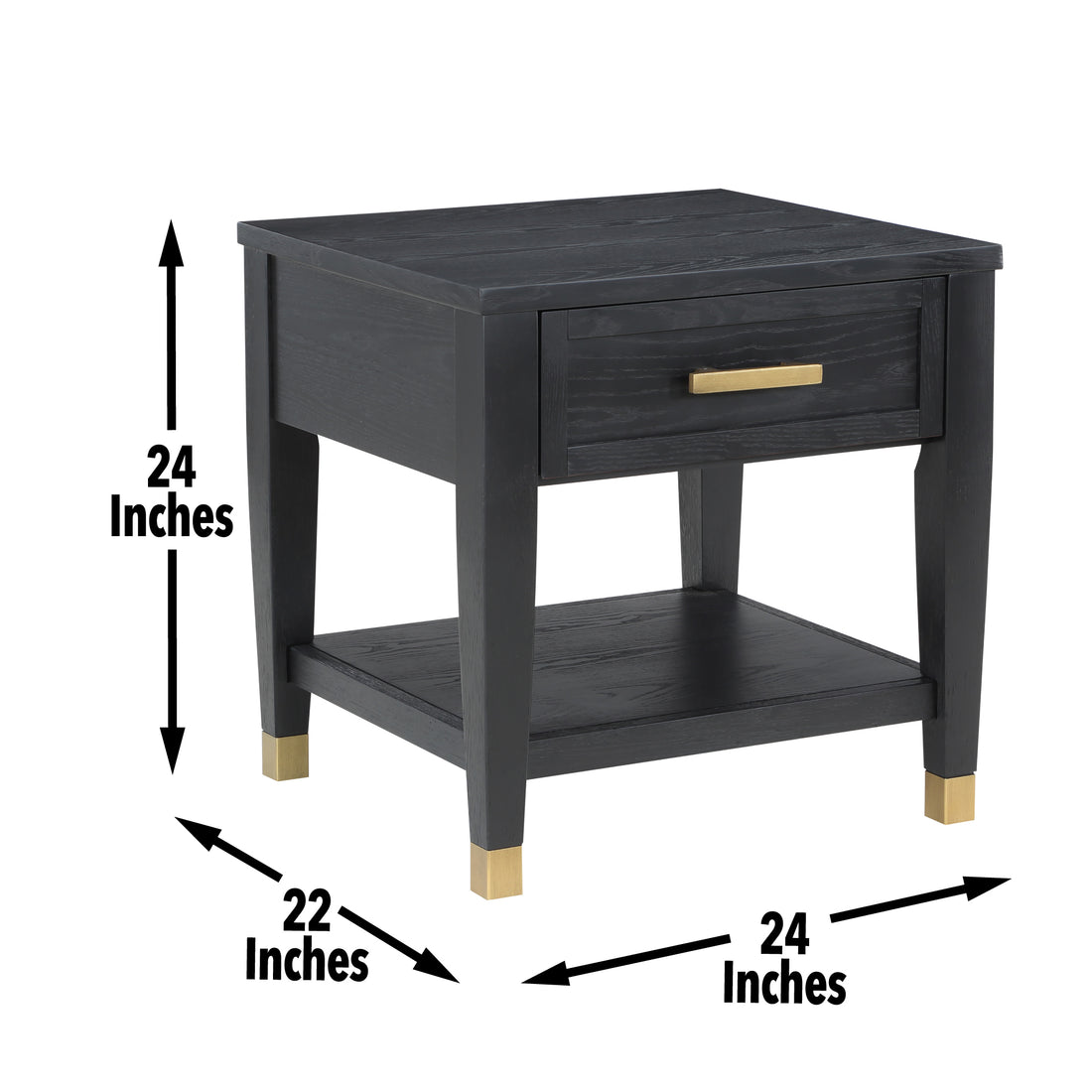 Yves End Table Black Black Wood