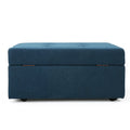 Larkin Storage Ottoman Navy Blue Fabric