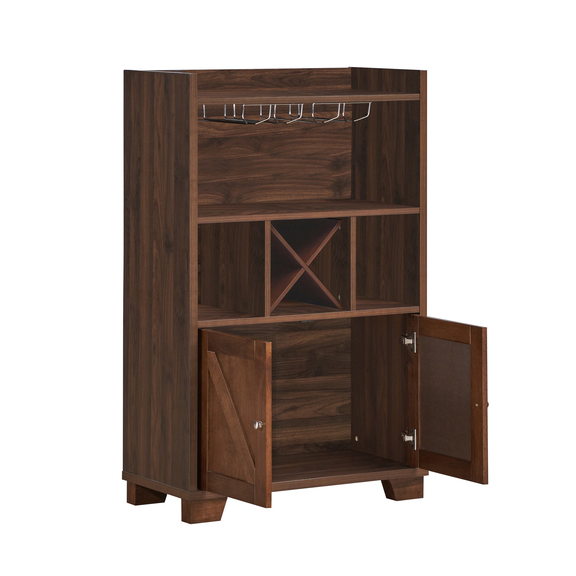 Monita Wine Cabinet Walnut Rubber Wood