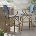 Barstool Navy Blue Wicker