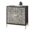 Amika 2 Door Sunburst Bone Cabinet Black Black Wood