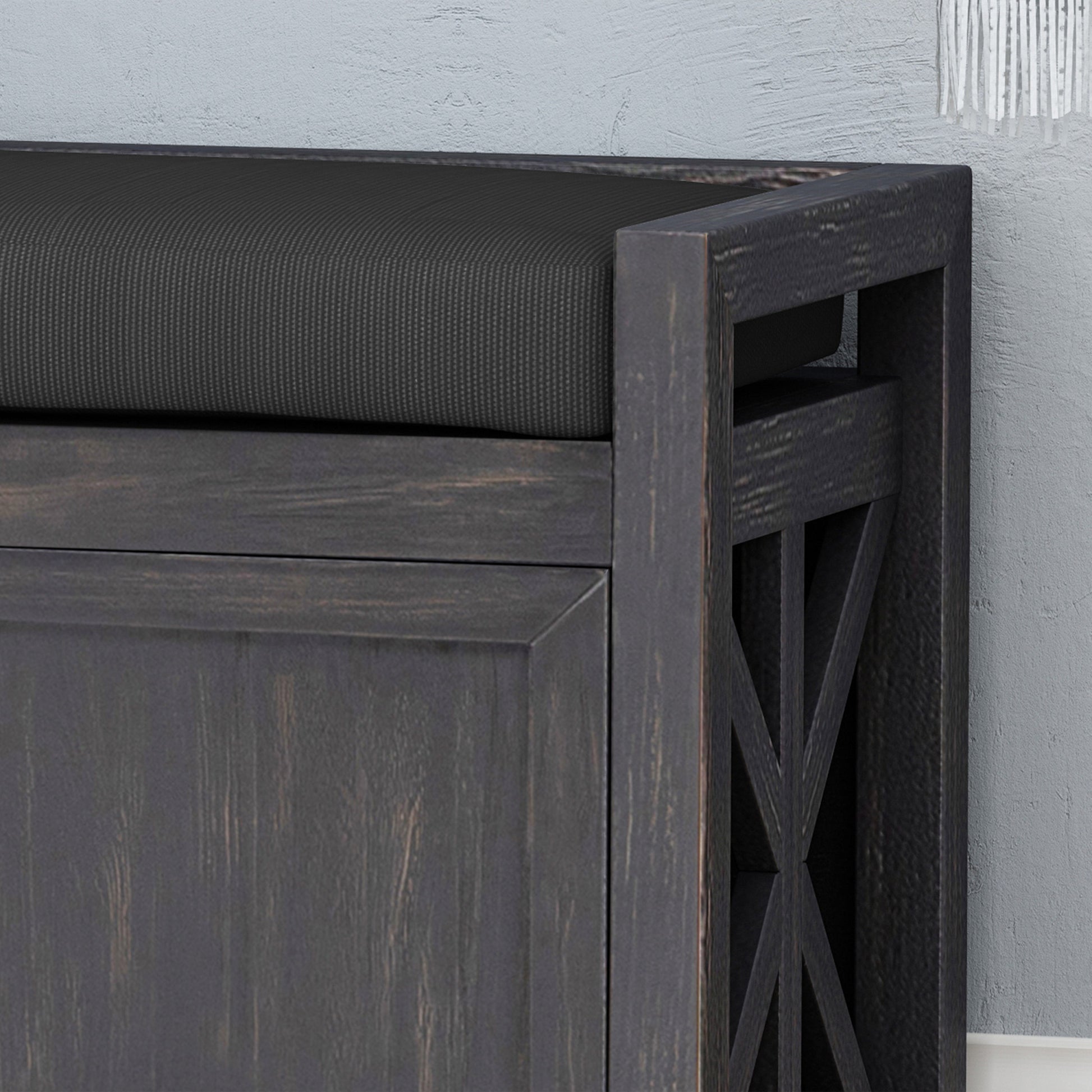 Bench Dark Grey Acacia Wood