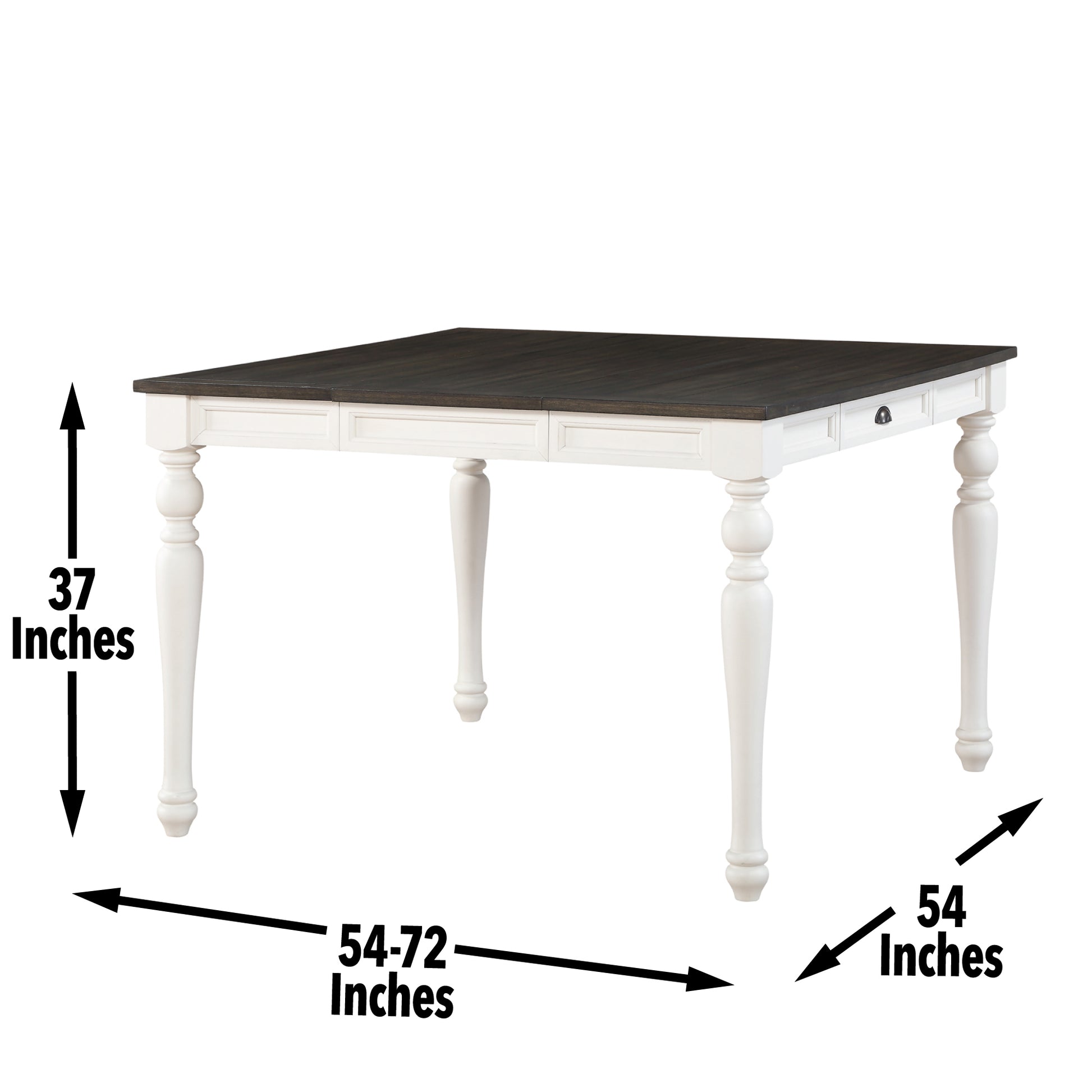 Joanna Counter Table Two Tone White Wood