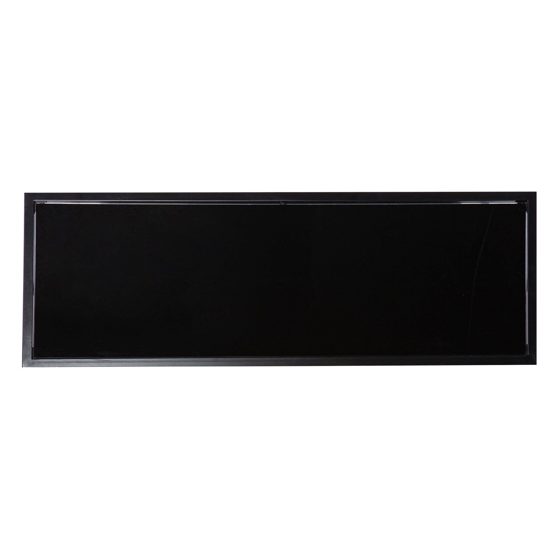 Argall Long Glass Top Console Table Black Iron