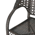 Figi Pe Wicker Fanback Stacking Chair,1Pc Brown Multi Iron