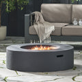 Lightweight Concrete Outdoor Circular Fire Pit, Dark Gray 50,000 Btu Tank Cover Not Included Dark Grey Magnesium Oxide