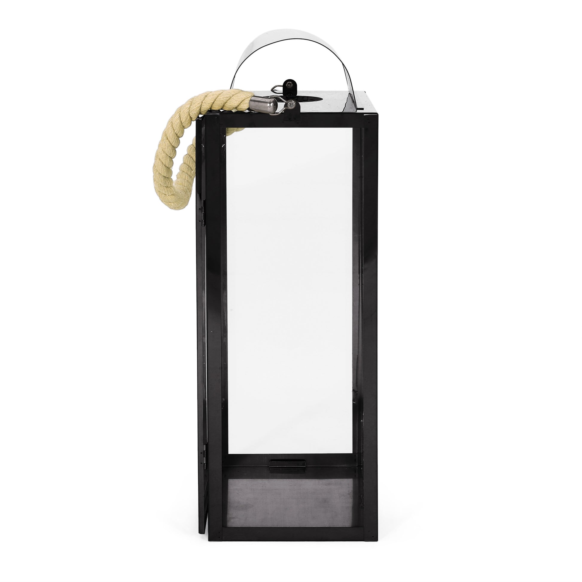 Larry 19"H Stainless Steel Lantern Black Stainless Steel