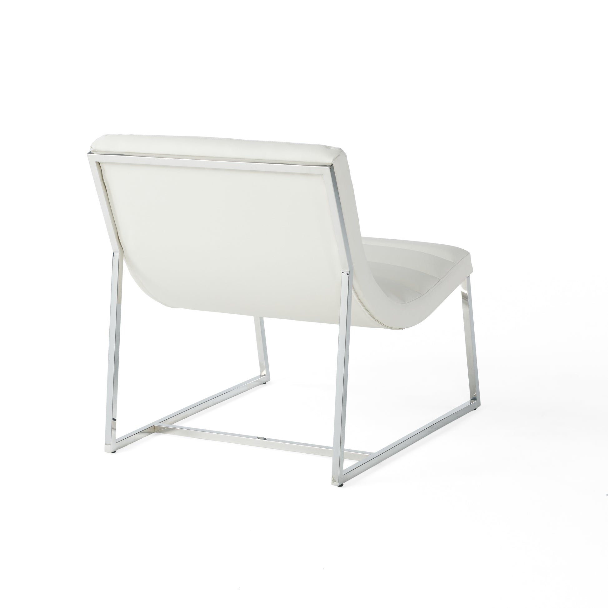 Wilmouth Roll Occassional Chair White Metal & Wood