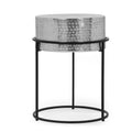 Round End Table Silver Aluminium