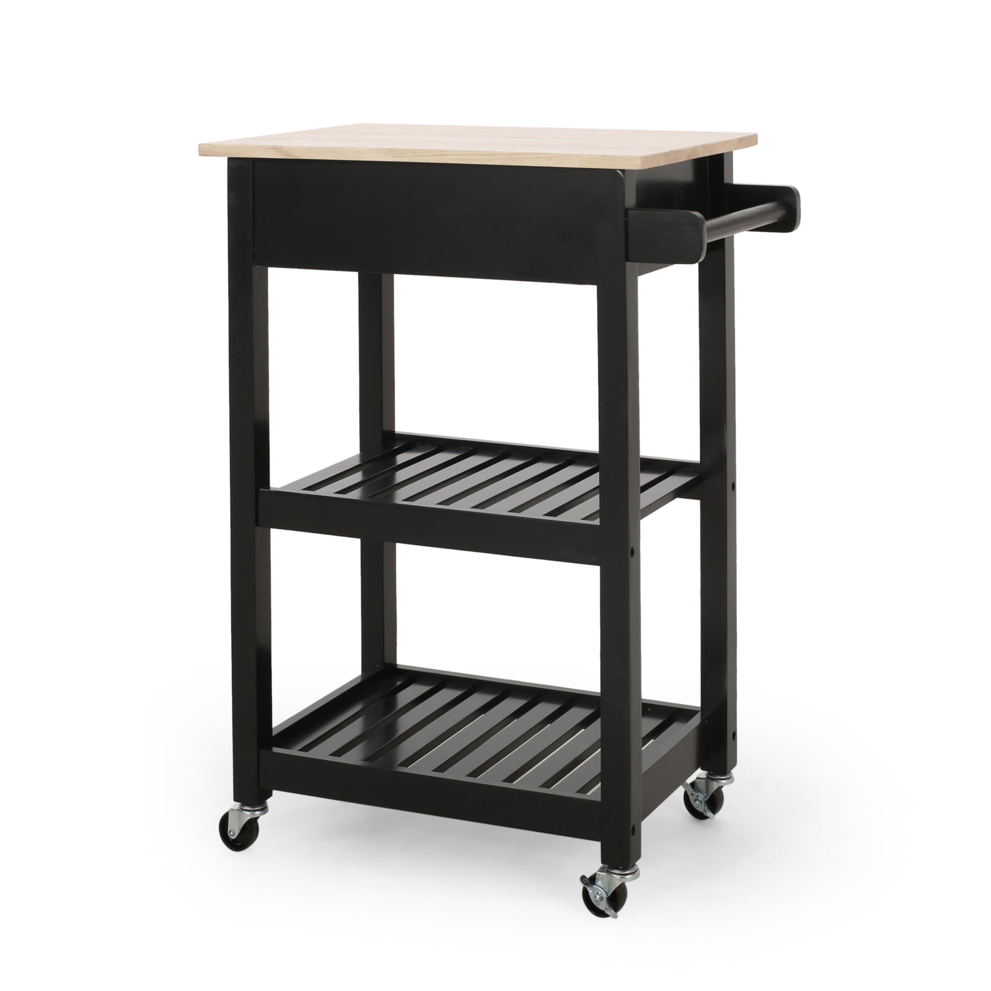 Kitchen Cart Black Wood