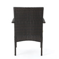 Cordoba Kd Pe Wicker Dining Chair Brown Beige Pe Rattan Iron Waterproof Fabric