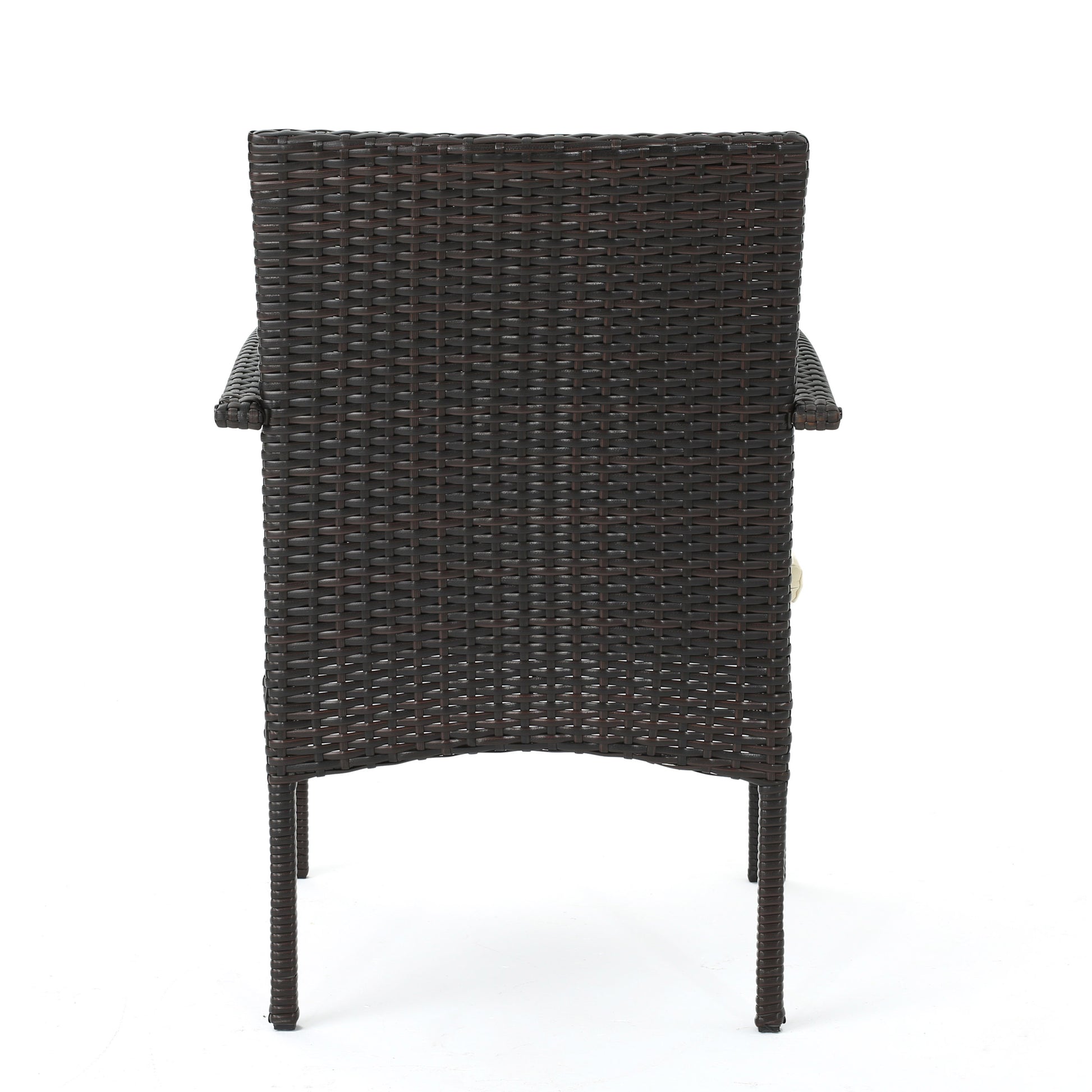 Cordoba Kd Pe Wicker Dining Chair Brown Beige Pe Rattan Iron Waterproof Fabric