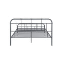 Queen Size Metal Bed Charcoal Grey Iron