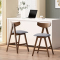 Counter Stool Set Of 2 Dark Grey Fabric