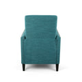 Push Back Recliner Teal Fabric