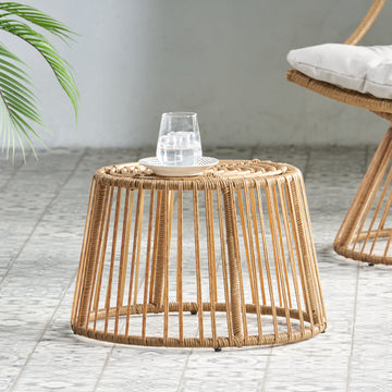 Elaine Side Table Light Brown Rattan