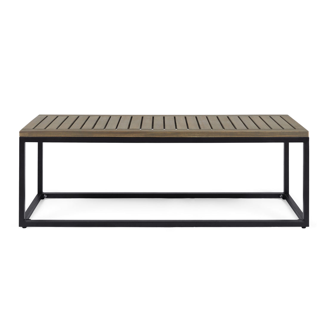 Jeco Industrial Wood And Metal Bench Grey Acacia Wood