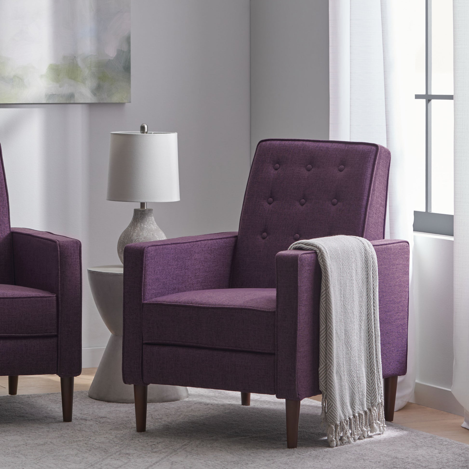 Recliner Purple Fabric